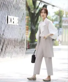 【未使用タグ付き】Flolia セレモニーセットアップグレイッシュベージュ