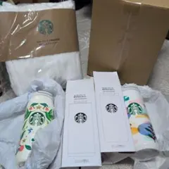 スターバックス ステンレス製タンブラー 2本　羽織れるブランケット
