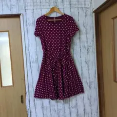 週末セール♥ローラアシュレイ13号☺水玉模様のウエストリボン付き、のびのび
