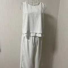 INGNI ストライプ柄 パンツセットアップ ホワイト M