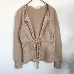 HARMONICA ハーモニカ　日本製 ニットカーディガン　リボン付き　美品