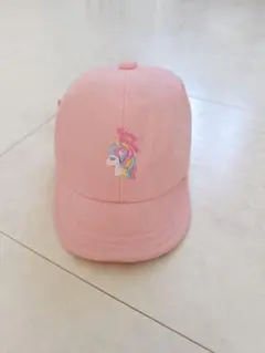【美品】ユニコーン 柄子供用キャップ 50～52cm ピンク