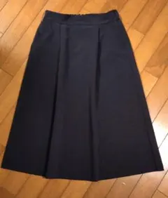 INED ネイビー フレアスカート ひざ丈