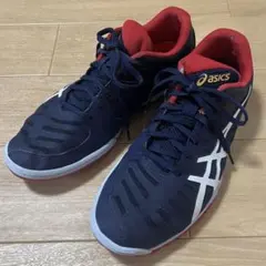 ASICS 卓球シューズ エクスカウンター ネイビー/レッド 25.5cm