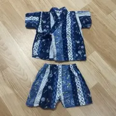 甚平 上下セット 紺色系 80cm