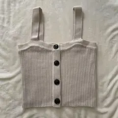 GU フロントボタンニットビスチェ ベージュ