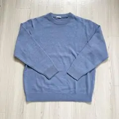 GU ラムブレンドクルーネックセーター ライトブルー XL
