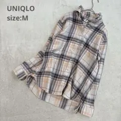 【UNIQLO ユニクロ】（M）長袖フランネルシャツ チェック柄 レディース