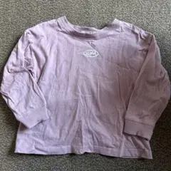 薄紫 長袖カットソー ロゴ入り