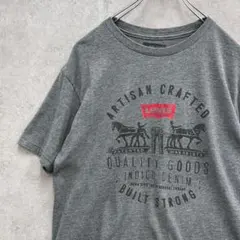 Levi's　リーバイス　ロゴ　デニムイラスト　Tシャツ　古着　グレー　Ｍ