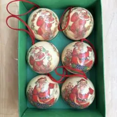 ヴィンテージ サンタクロース クリスマスオーナメント 6個セットのサムネイル