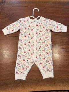 プチバトー　花柄コットンロンパース 6m/67cm