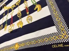 CELINE セリーヌ チェーン柄 シルク 大判 スカーフ フランス製 - メルカリ