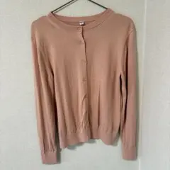 UNIQLO ピンク　クルーネックカーディガン
