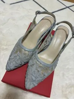 グレー レース ハイヒール パンプス S