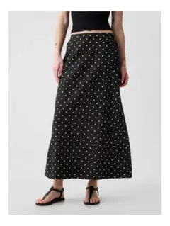 GAP コットンリネンマキシスカートXSドット