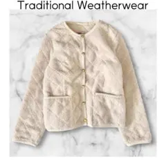トラディショナルウェザーウェア アークリー　キルティングボアジャケット　ホワイト