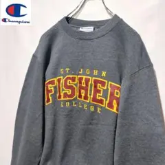 US古着 アメリカ古着 スウェット トレーナー カレッジ ビッグプリント グレー