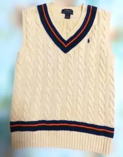 美品 ポロラルフローレン Polo コットン クリケット ベスト チルデンニット