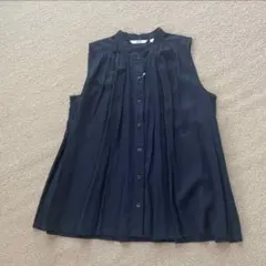 リネンノースリーブブラウス