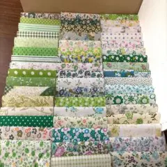 b②はぎれ 緑系 10×10 50枚まとめ売り