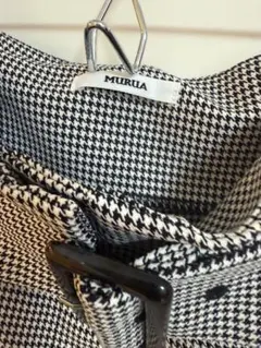 MURUA チェック柄 ハイウエストワイドパンツ ベルト付き