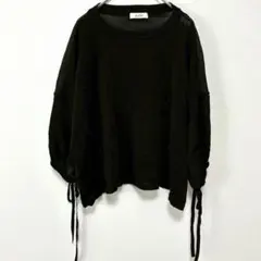 【美品】【JUDY ジュディ】 袖リボン シアーニット ブラック 40【A46】のサムネイル