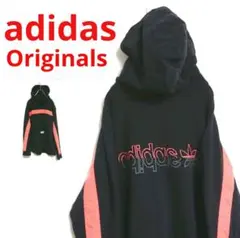 adidas アディダスオリジナルス 黒 Art 刺繍ロゴ パーカー フーディー