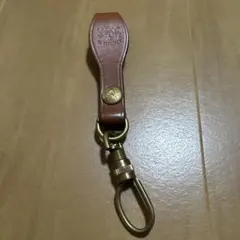 IL BISONTE ブラウンレザーキーホルダー