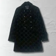 コート　ロングコート ダブルブレスト　レディース　S　　黒　ブラック