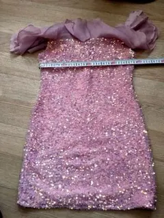 エ*ア様 【送料無料】ピンク スパンコール パーティードレス