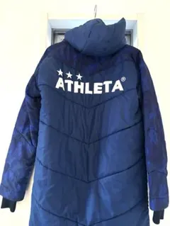 ATHLETA【S】ベンチコート 迷彩ネイビー