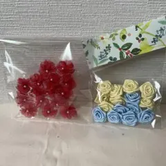 ハンドメイド　サテン　オーガンジーテープ　巻バラ