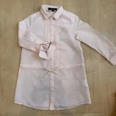 110 BURBERRY 長袖シャツワンピース　ベビーピンク　春物