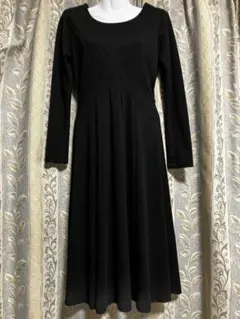 ロートレアモン　LAUTREAMONT　ブラック　Aライン　ミモレ丈ワンピース