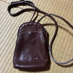 Dakota ダークブラウン レザーショルダーバッグ