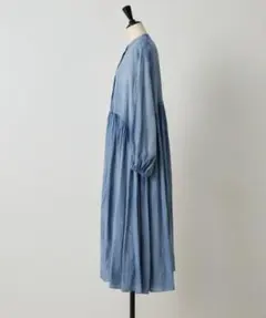 BEARDSLEY シフォンデニムギャザーワンピ ビアズリー ワンピース