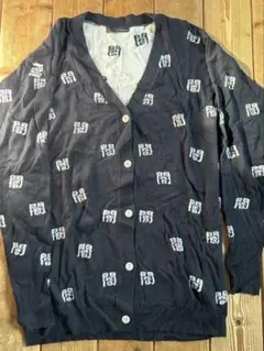 闇　ロゴパターン　黒カーディガン　おもしろ