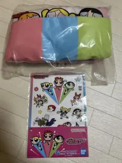 パワーパフガールズ 一番くじA賞ぐっすりブランケットinクッションG賞ステッカー