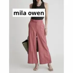 再値下げ✨【ミラオーウェン】裾ベンツ後ろゴムワイドパンツ