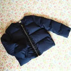 プティマイン　ダウンコート　フリル付き　ネイビー　サイズ120