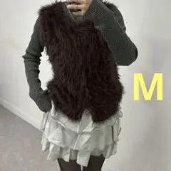 【新品】美シルエット　3段フリル　アイボリー　ミニスカート　L　ウエストゴム　a