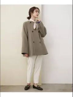 ROPE リバーショートビーバーダブルボタンコート