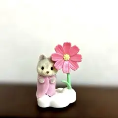 실바니안 패밀리 ハスキーの小さい赤ちゃん 花の台座セット