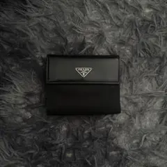 【希少】 PRADA 　二つ折り財布　　レザーナイロン 　イタリア産