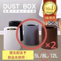 新品未使用＆匿名配送❣️ゴミ箱　8l ライトグレー　2個　セット
