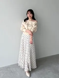 COCO DEALココディールフロッキードットフレアスカートサイズ2