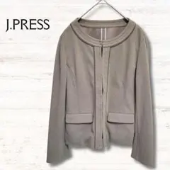 ジェイプレス J.PRESS ノーカラージャケット 茶系 M オンワードのサムネイル