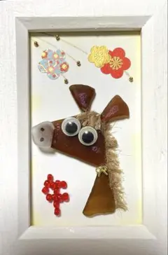 シーグラスアート　メッセージカード　午年　午　馬　新年　縁起物　正月