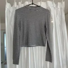 8/1までの出品　ラグナムーン　ボーダー長袖モックネックTシャツのサムネイル